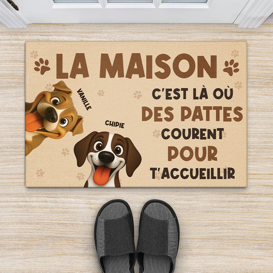 6259DFR2 paillasson chien personnalise la ou quelqu_un court pour t_accueillir 6259d8vzc