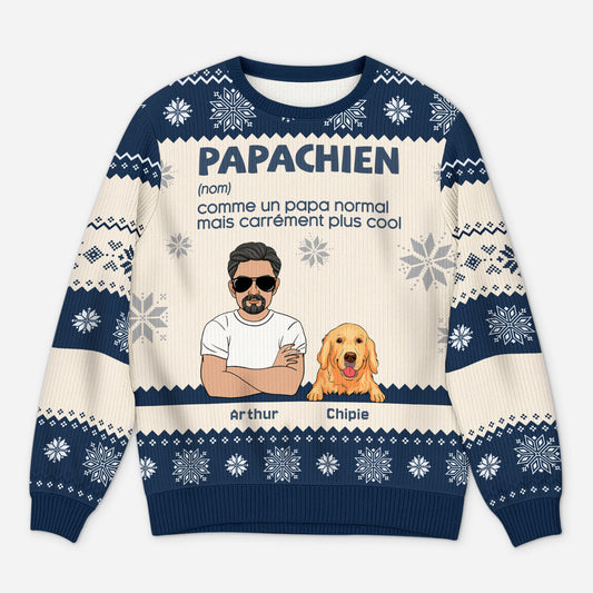 6261WFR1 pull de noel moche personnalise papa chien cool 6261wkv5c