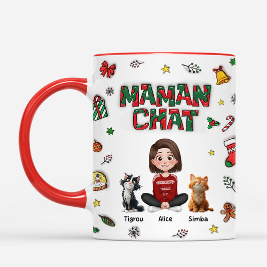 6270MFR2 effet dimpression 3d mug personnalise maman chat de noel 6270mkhad