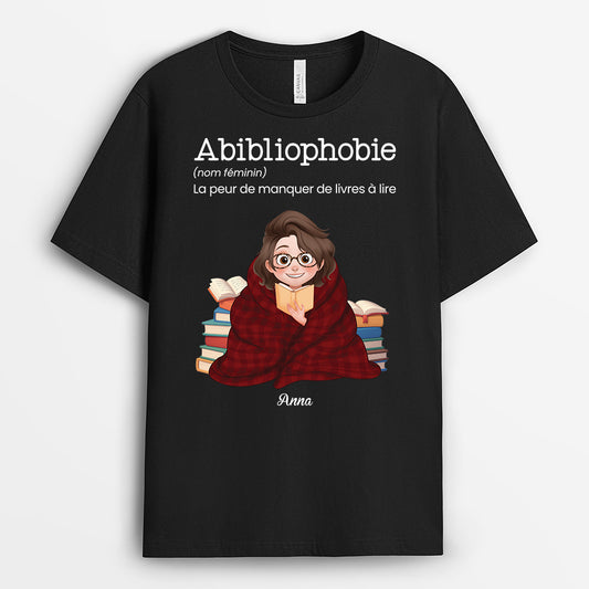 6273AFR1 t shirt personnalise pour les amoureux des livres abibliophobie 6273a8vza