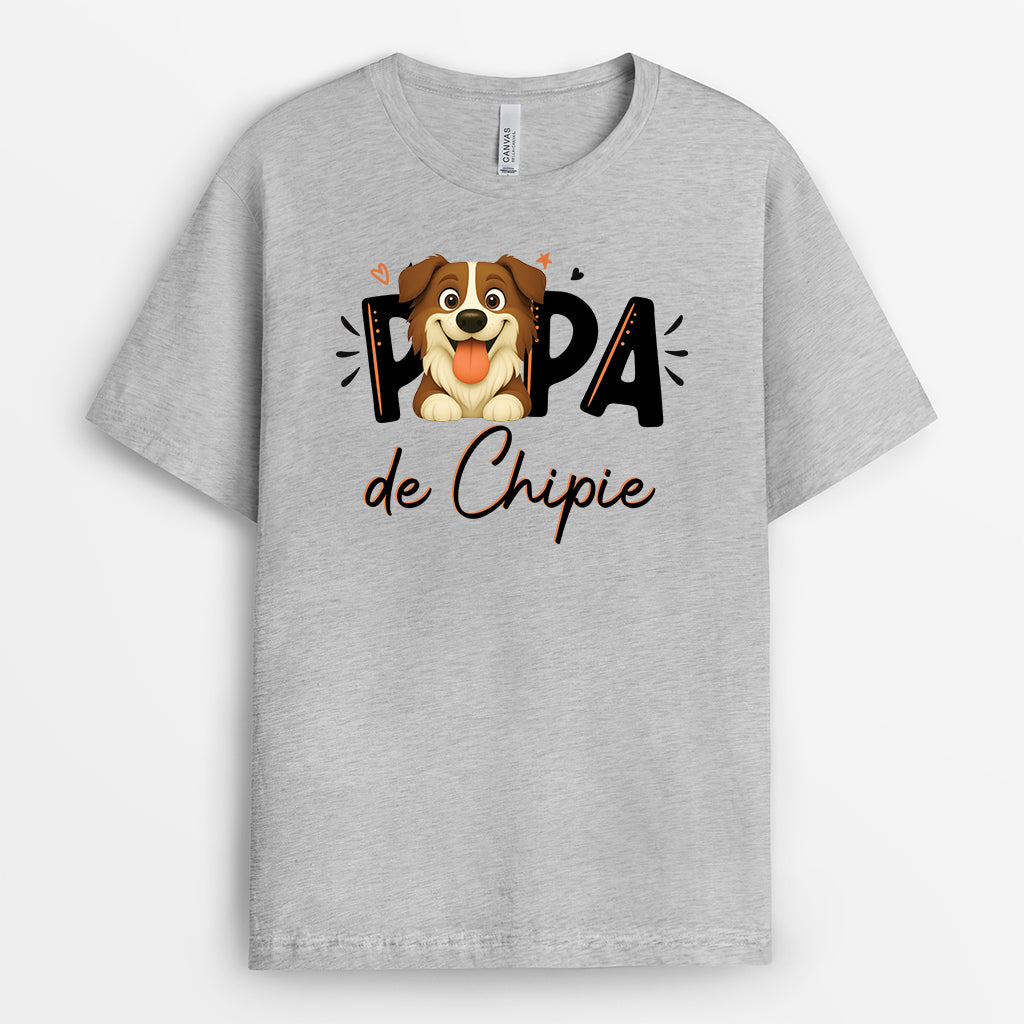 6275AFR2 t shirt personnalise maman de chien 6275atqzc