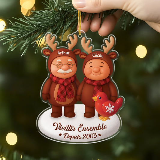 6277OFR1 effet dimpression 3d ornement acrylique personnalise vieillir ensemble couple cerf 6277oklzg_2