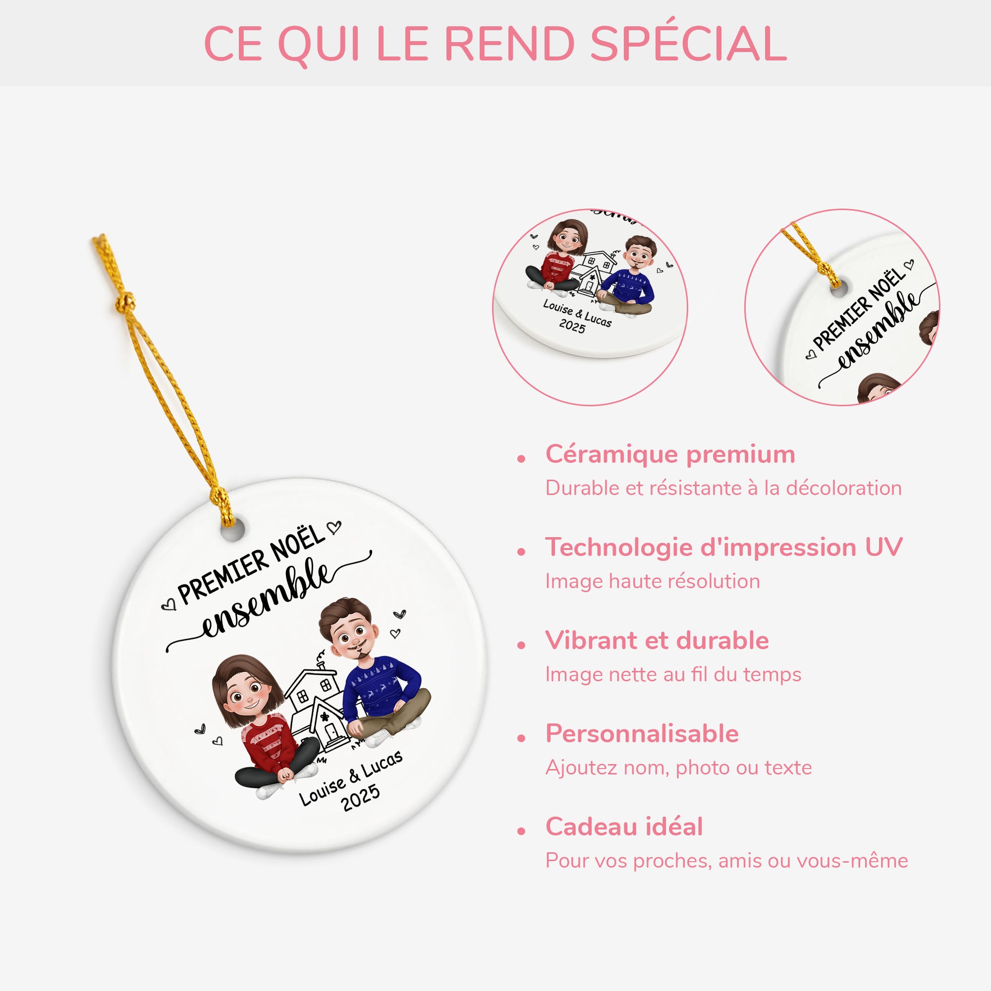 6278OFR4 ornement ceramique personnalise pour couple premier noel ensemble 6278o3vcg