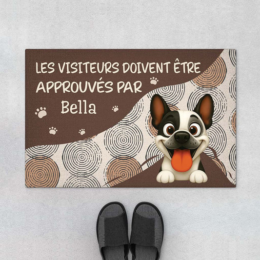 6284DFR1 paillasson personnalise chien avec patte visiteurs doivent etre approuves 6284d2qac