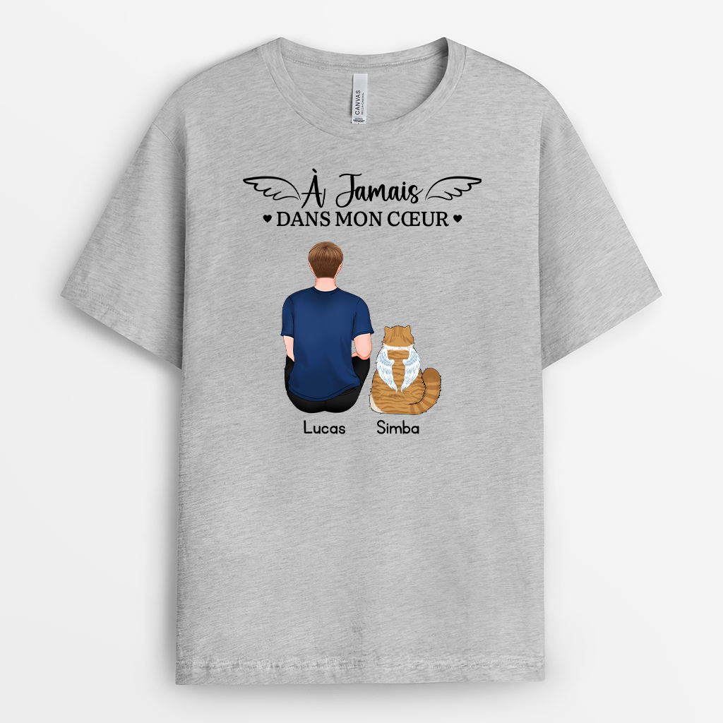 6290AFR2 tee shirt personnalise chat chien commemoratif toujours avec toi 6290a3fma