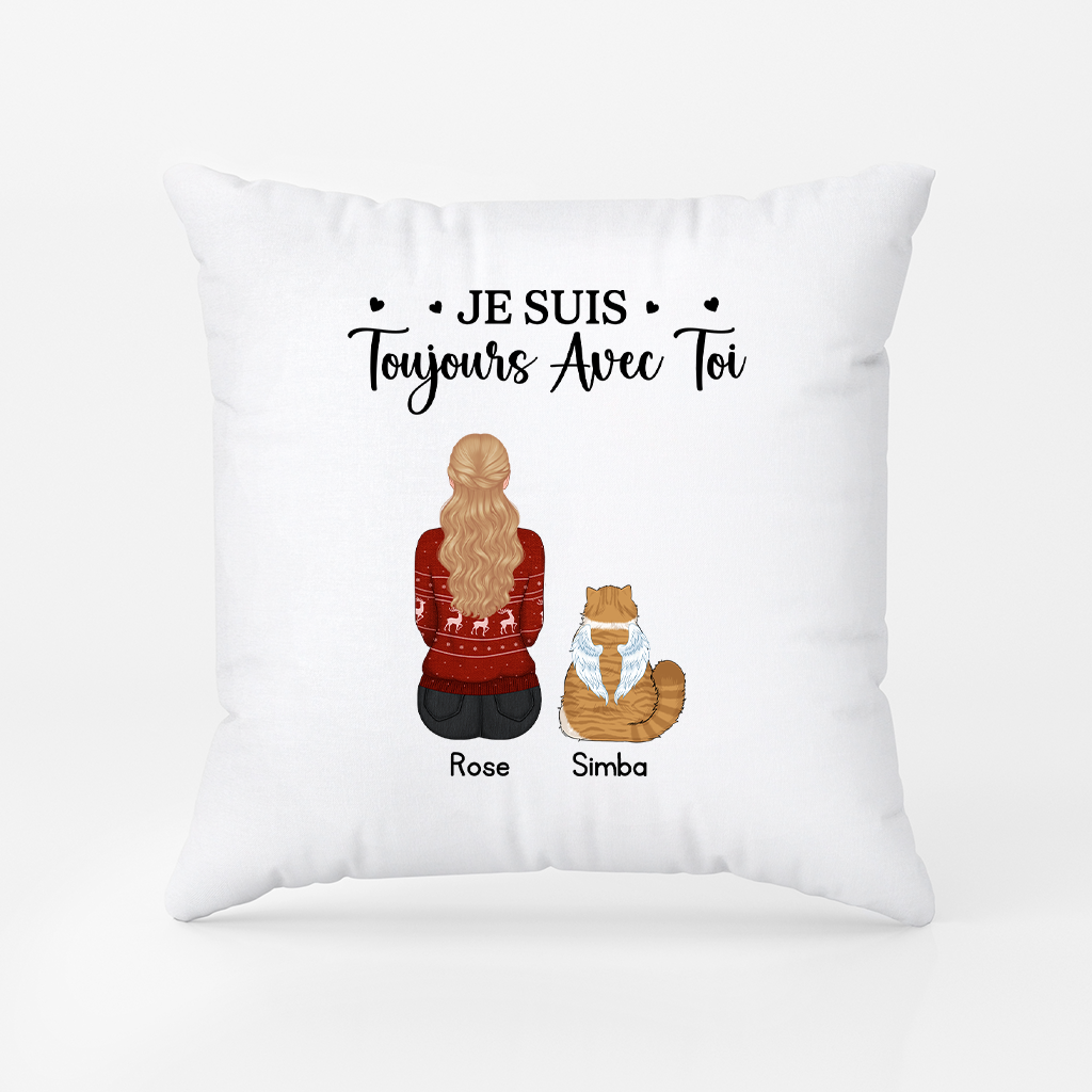 6290PFR1 coussin personnalise animaux pour chien chat commemoratif toujours avec toi 6290p3fma