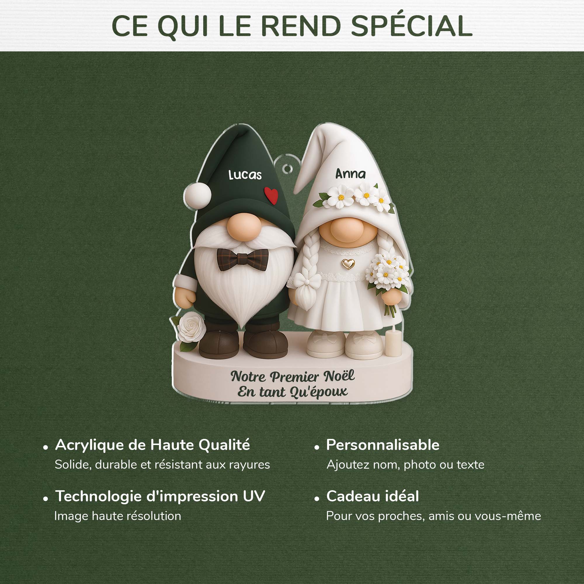 6292OFR4 effet dimpression 3d ornement noel acrylique personnalise pour couple mariage vieillir ensemble 6292o8tcg