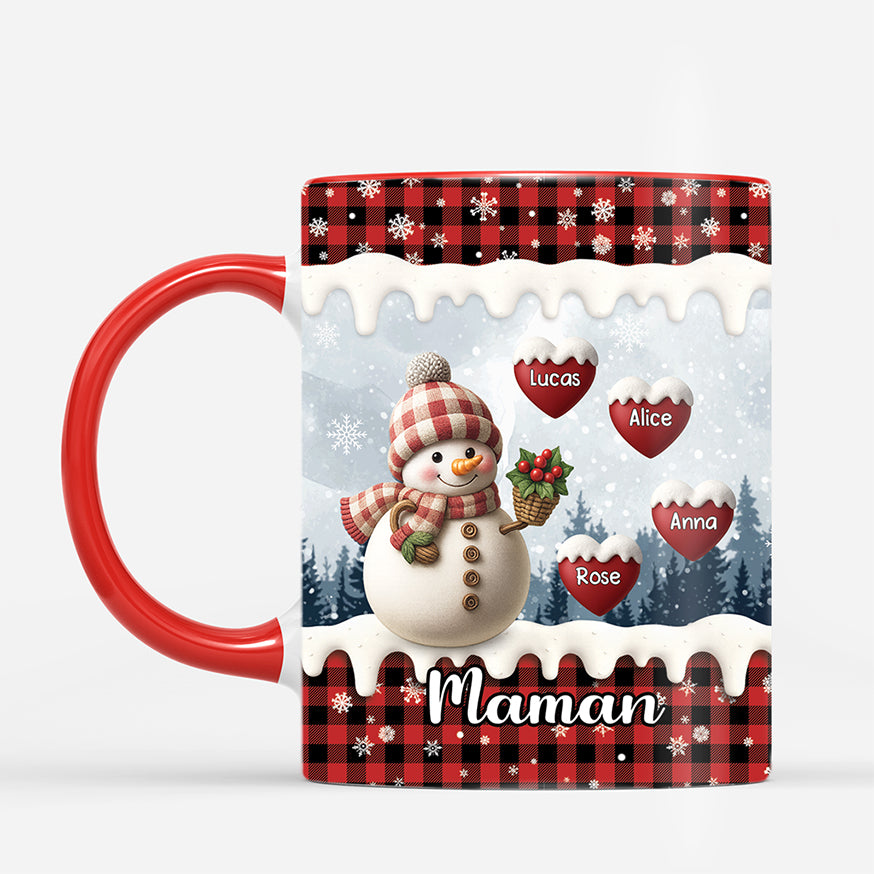 6293MFR2 mug personnalise de noel papy mamie bonhomme de neige 6293mttta