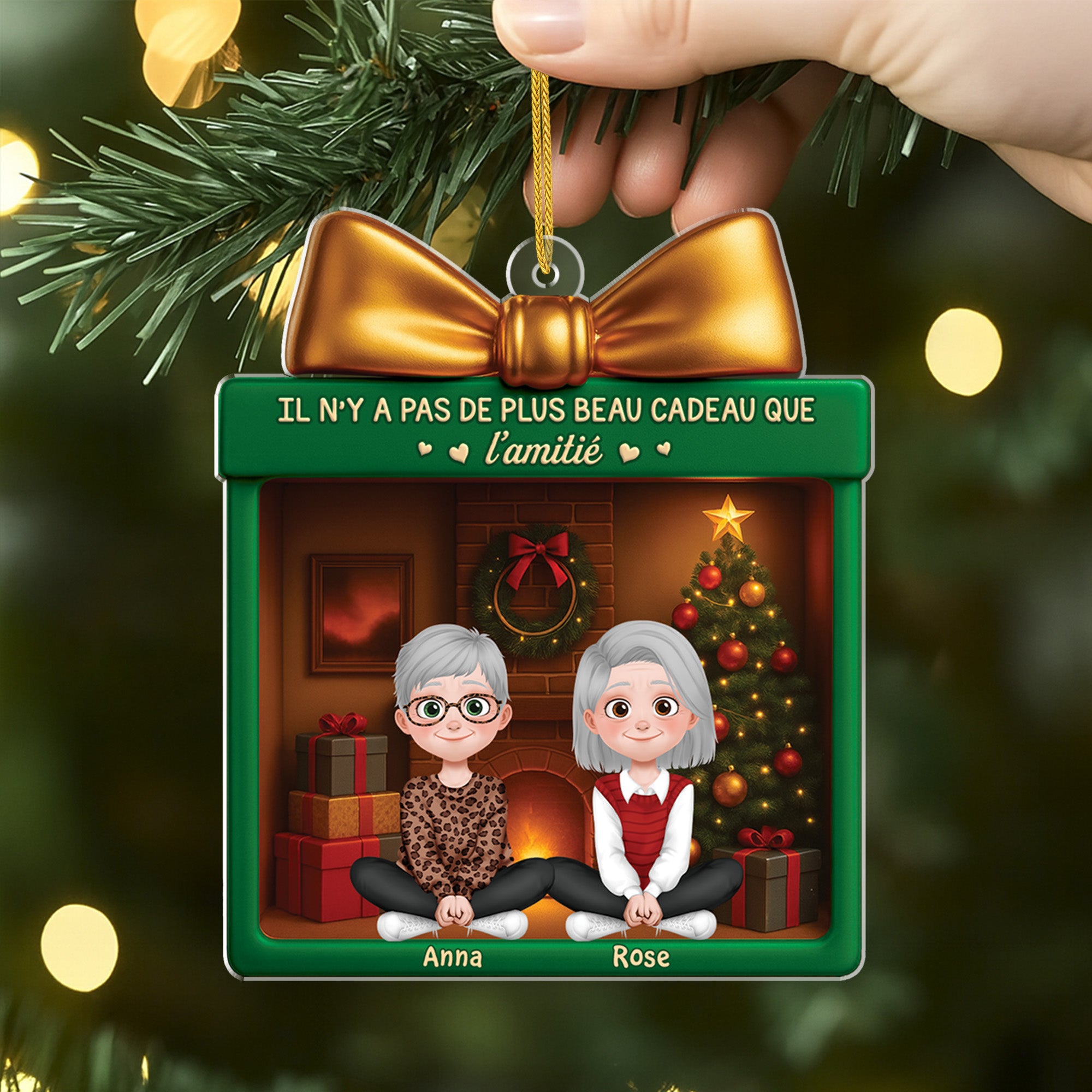 6294OFR2 ornement noel acrylique personnalise pour ami beau cadeau comme l_amitie 6294oktmf