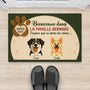 6299DFR2 paillasson personnalise avec chien bienvenue dans notre famille 6299dtmzc