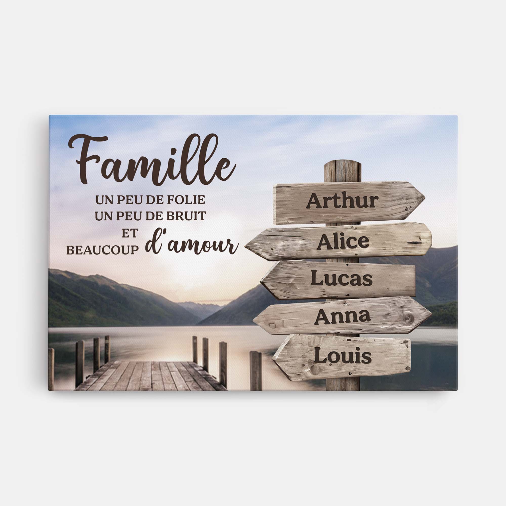 6305CFR1 toile personnalisee avec prenom amour de famille 6305cttni