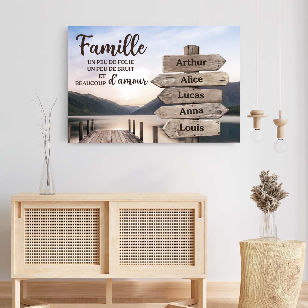 6305CFR3 toile personnalisee avec prenom amour de famille 6305cttni