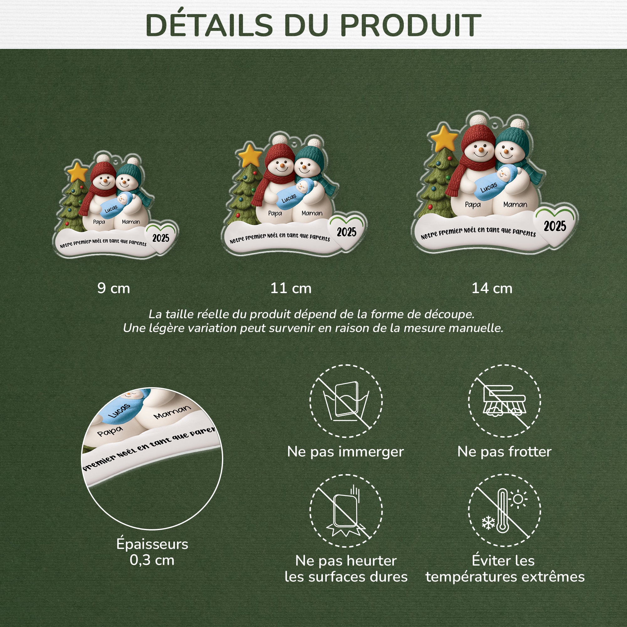 6310OFR3 effet dimpression 3d ornement acrylique personnalise famille bonbon de noel 6310ottqi