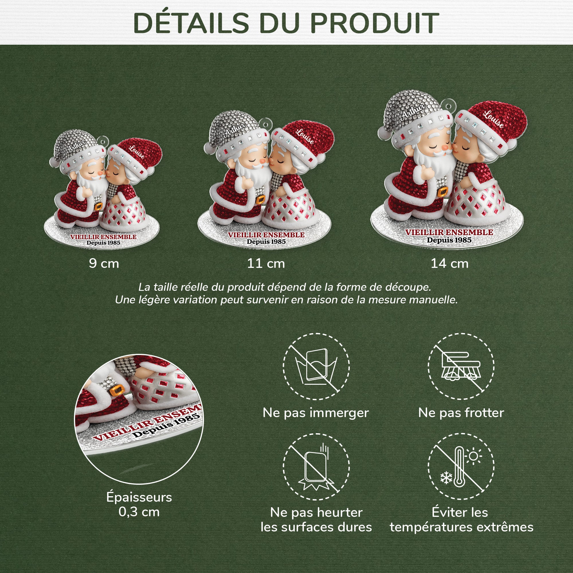 6313OFR3 effet dimpression 3d ornement noel acrylique personnalise couple vieillir ensemble et toujours joyeux 6313o8zmg