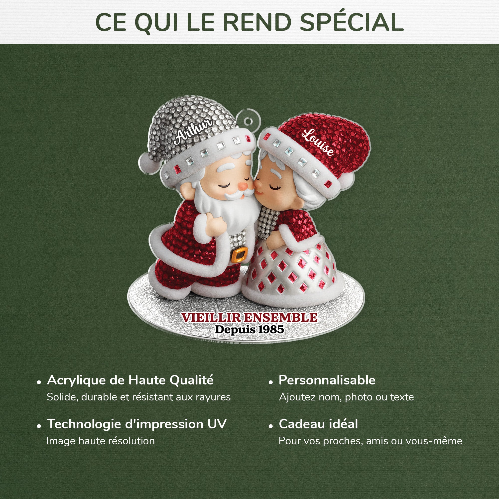 6313OFR4 effet dimpression 3d ornement noel acrylique personnalise couple vieillir ensemble et toujours joyeux 6313o8zmg
