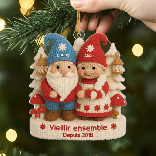 6315OFR2 effet dimpression 3d ornement noel acrylique personnalise couple de laine vieillir ensemble 6315o8mng