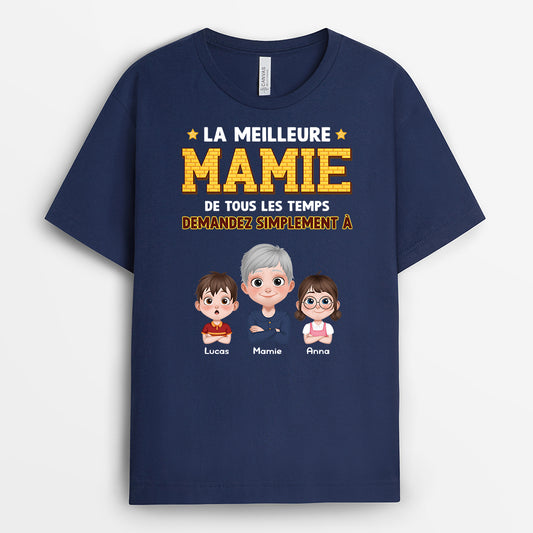 6324AFR2 t shirt personnalise le meilleur papy mamie de tous les temps 6324a6vmb