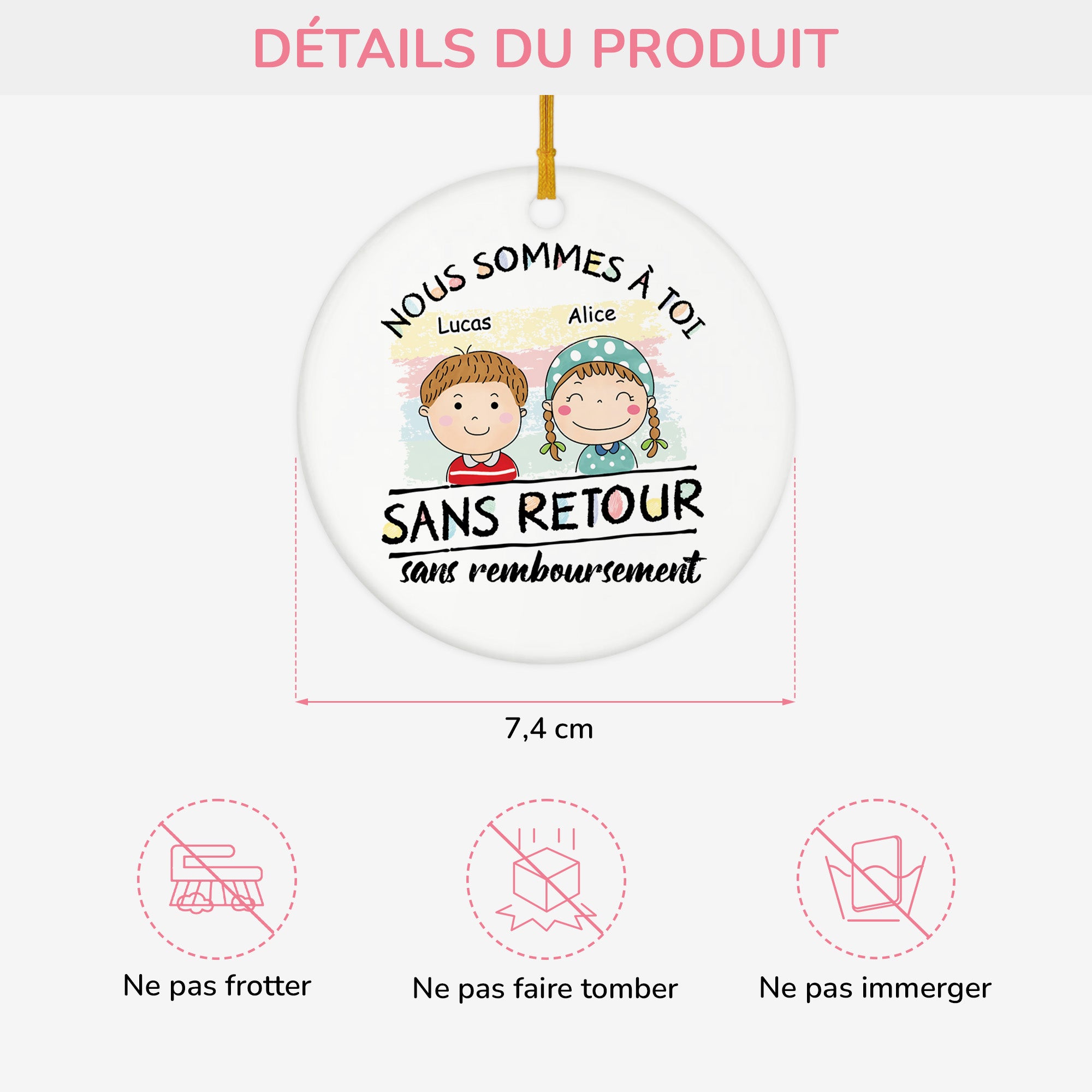 6329OFR3 ornement ceramique personnalise pour papa maman nous sommes a toi 6329o6l5a