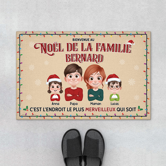 6333DFR1 paillasson personnalise famille noel de notre famille 6333d6xci