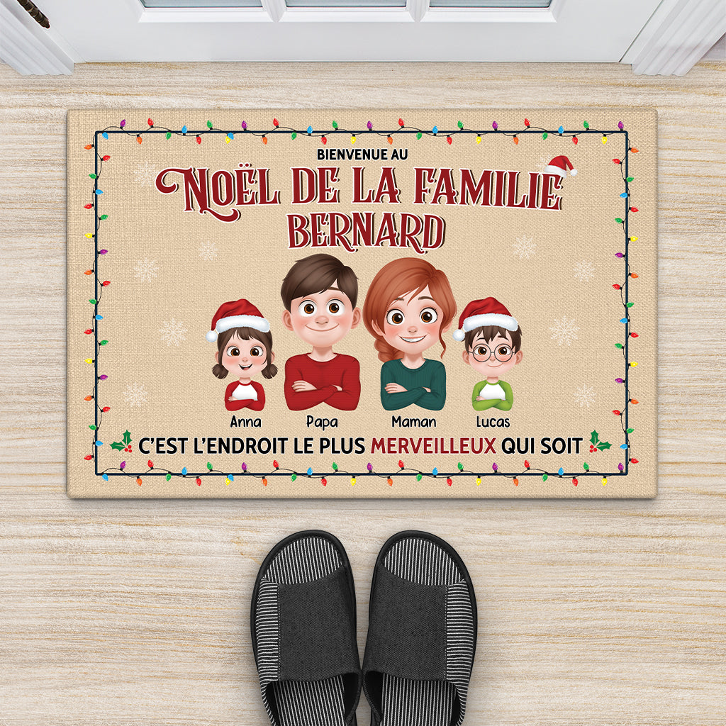 6333DFR2 paillasson personnalise famille noel de notre famille 6333d6xci