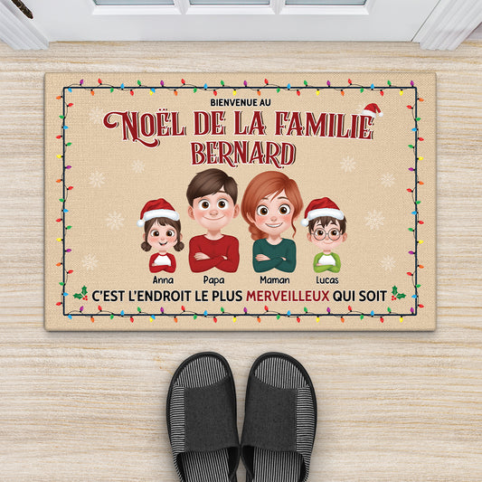 6333DFR2 paillasson personnalise famille noel de notre famille 6333d6xci