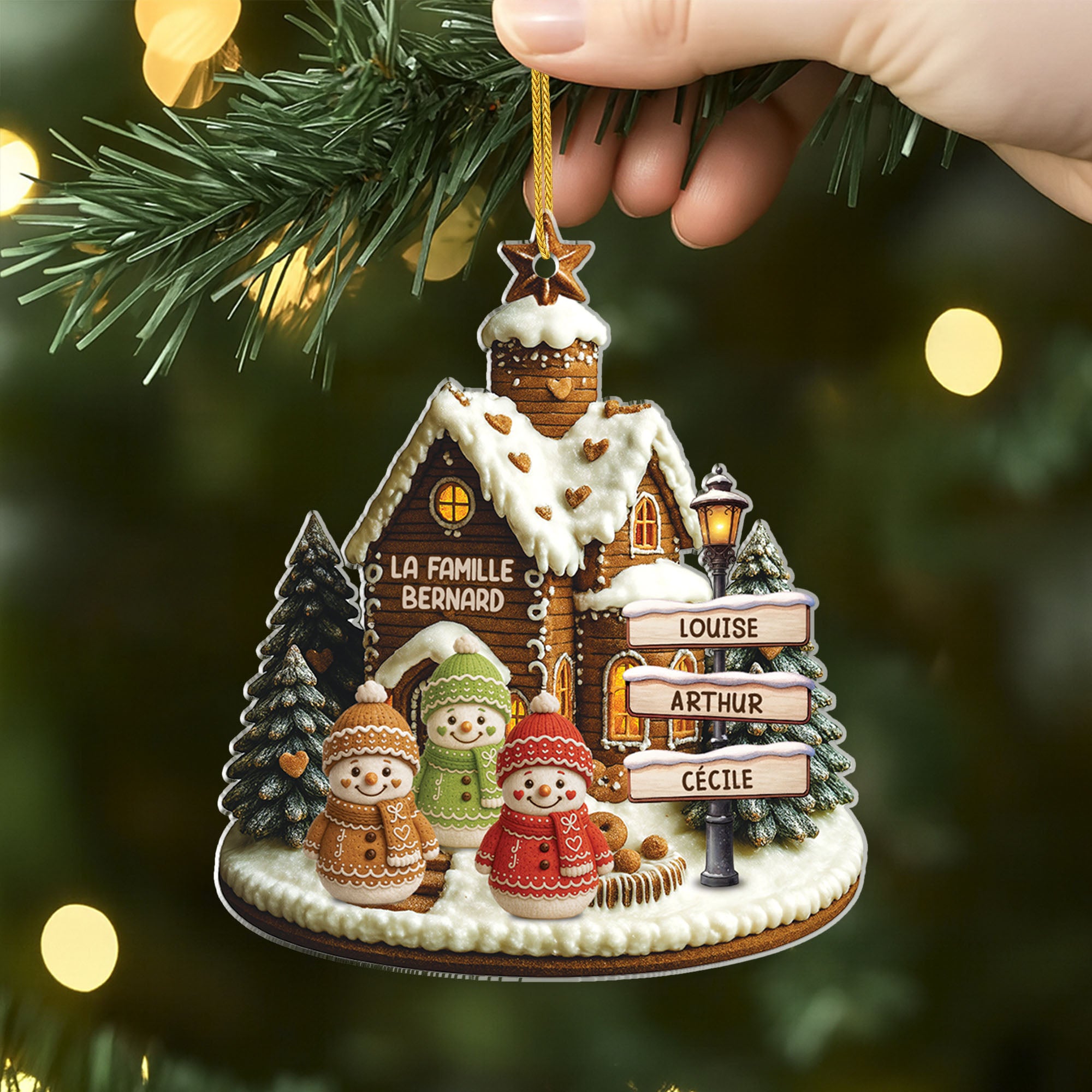 6335OFR2 effet dimpression 3d ornement noel acrylique personnalise famille bonhomme de neige avec prenom 6335otv5i