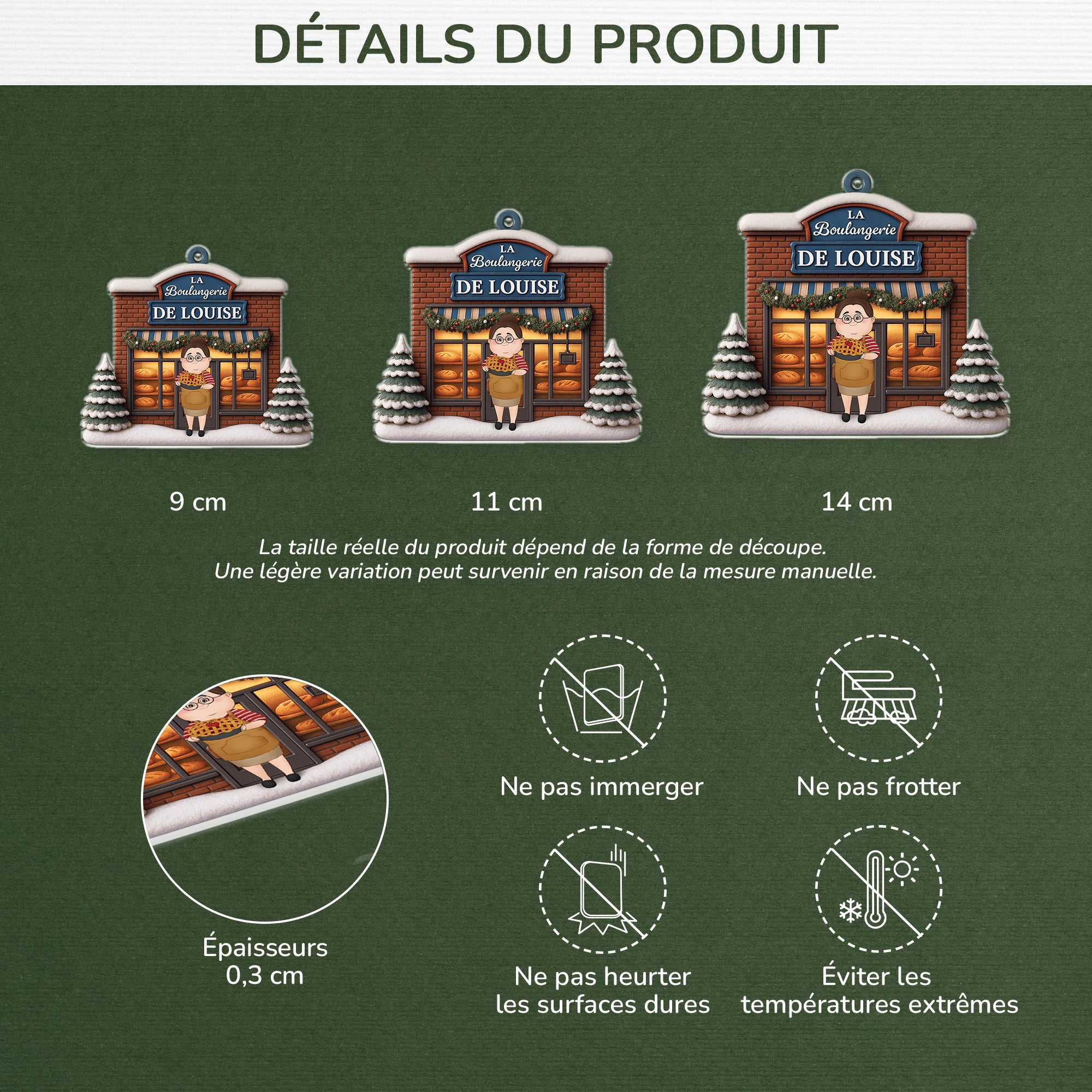 6341OFR3 effet dimpression 3d ornement noel acrylique personnalise pour femme ma boulangerie 6341o8vza