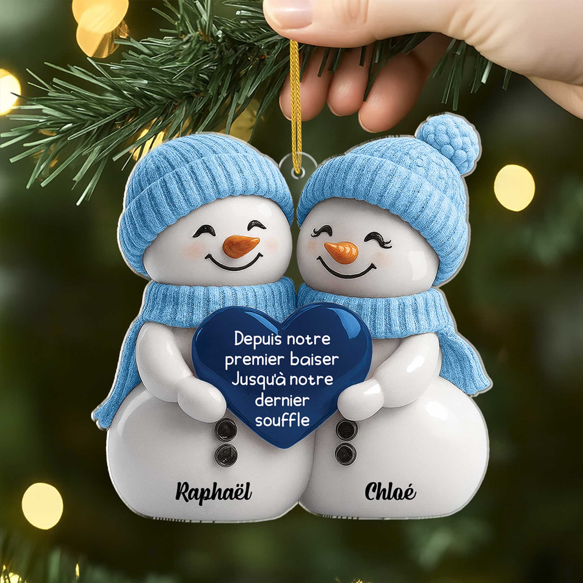 6342OFR2 effet dimpression 3d ornement noel acrylique personnalise couple depuis notre premier baiser 6342o8pwg