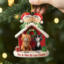 6346OFR2 ornement acrylique personnalise couple homosexuel avec chat maisons de noel 6346otv5d