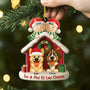 6346OFR2 ornement acrylique personnalise couple homosexuel avec chien maisons de noel 6346otv5c