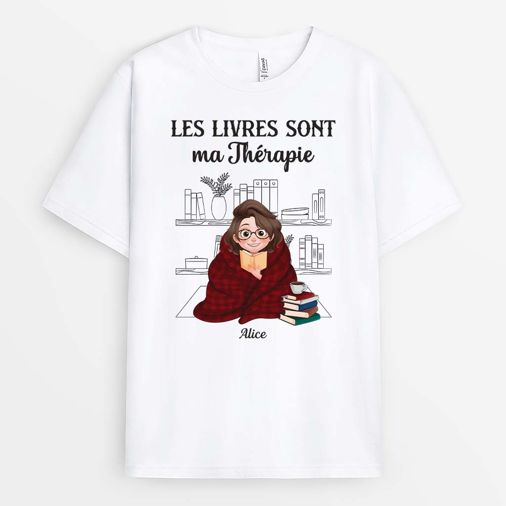 6347AFR1 t shirt personnalise pour femme et homme les livres sont ma therapie 6347akt5a_a575d7a1 a45d 4440 8c9b 0f2616511dbf