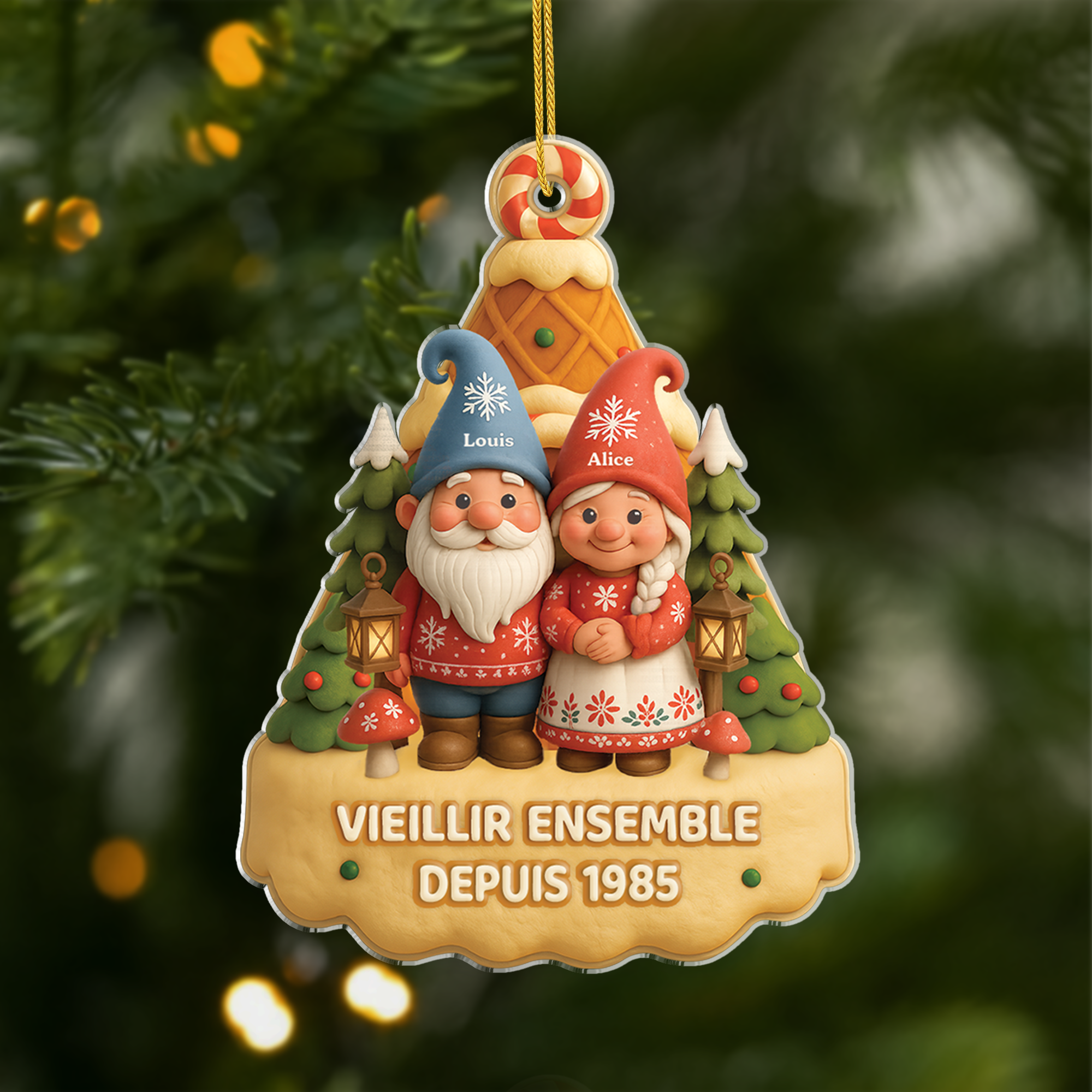 6352OFR1 ornement de noel en acrylique personnalise pour couple vieillir ensemble 6352oth5g
