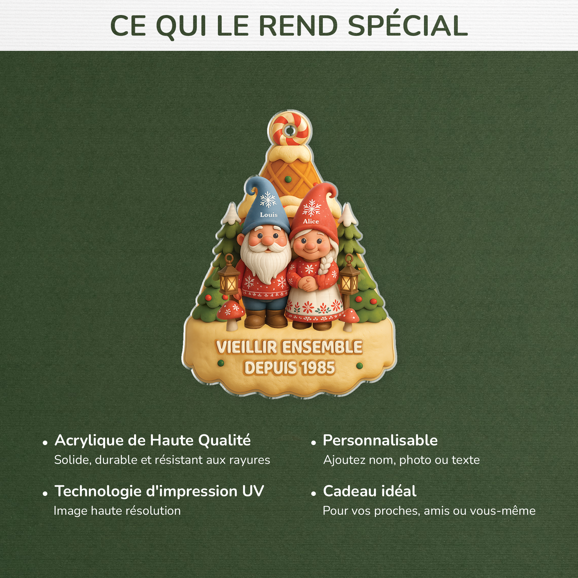 6352OFR4 ornement de noel en acrylique personnalise pour couple vieillir ensemble 6352oth5g