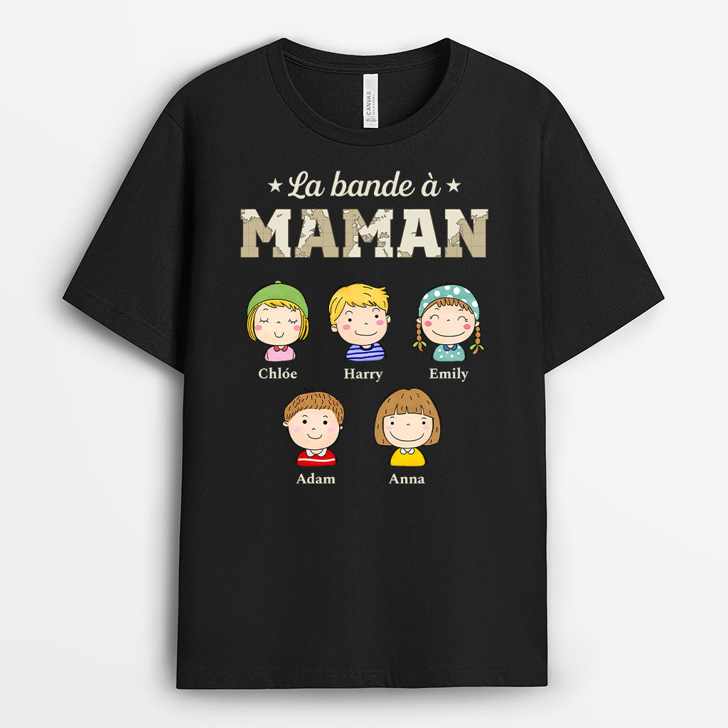 6353AFR1 t shirt personnalise avec enfant la bande a papa maman 6353a6l5a