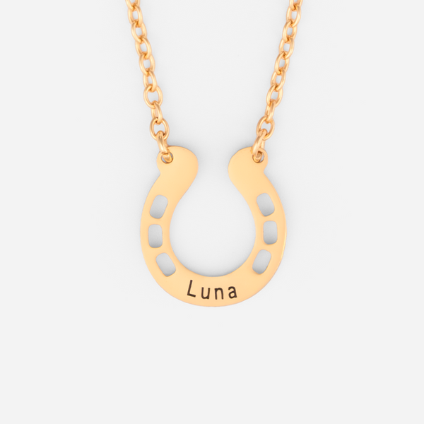 Collier Cheval Acier Inoxydable Doré - Pendentif Cheval - Cadeau Femme/Fille