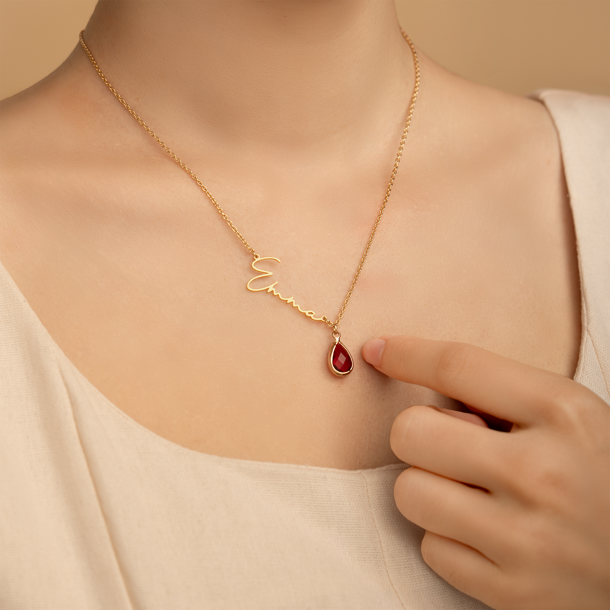 6359JFR2 collier personnalise avec prenom et pierre de naissance pour elle 6359j0b5a