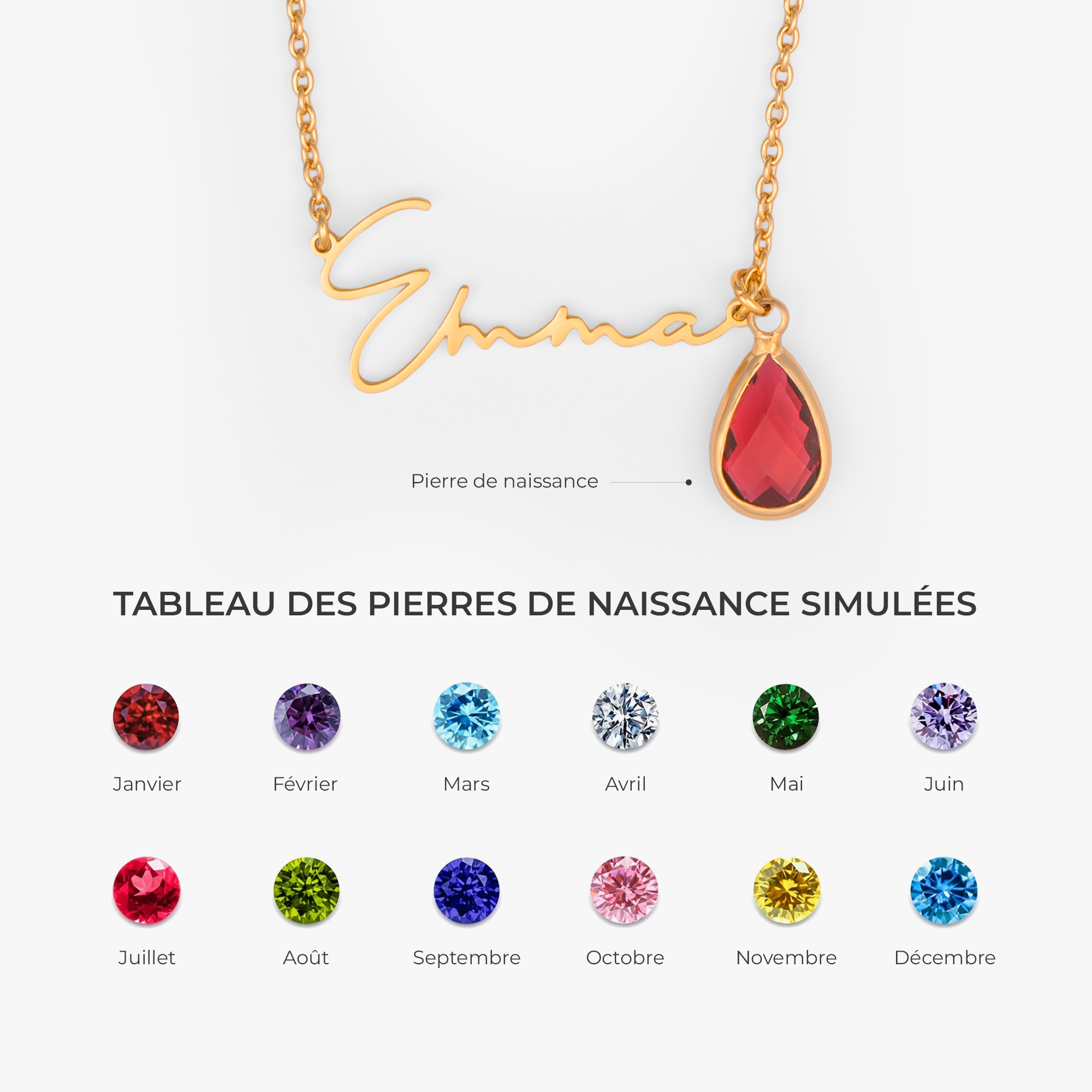 6359JFR5 collier personnalise avec prenom et pierre de naissance pour elle 6359j0b5a