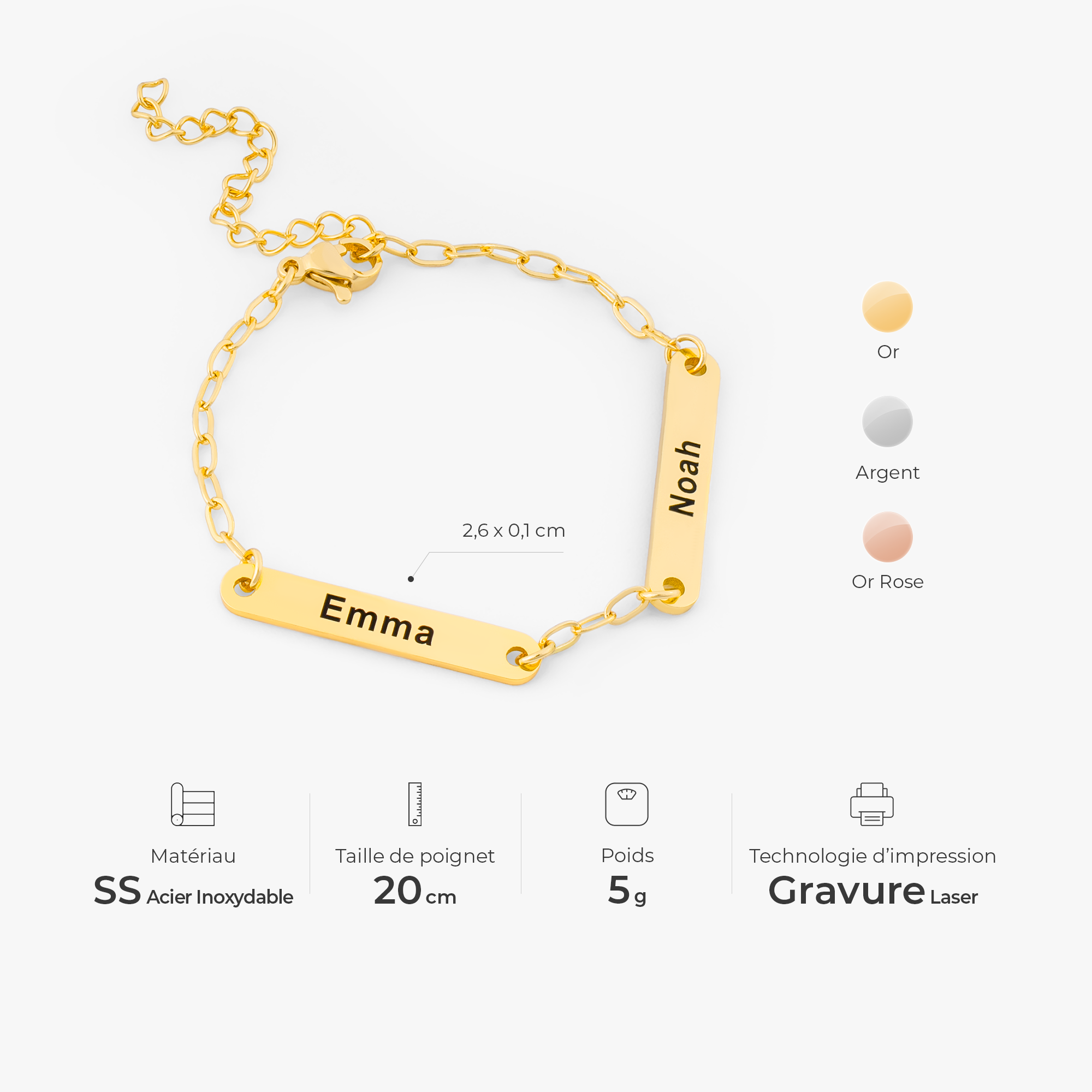 6361JFR3 bracelet personnalise femmehomme tous les personnes que jaime 6361j0q5a