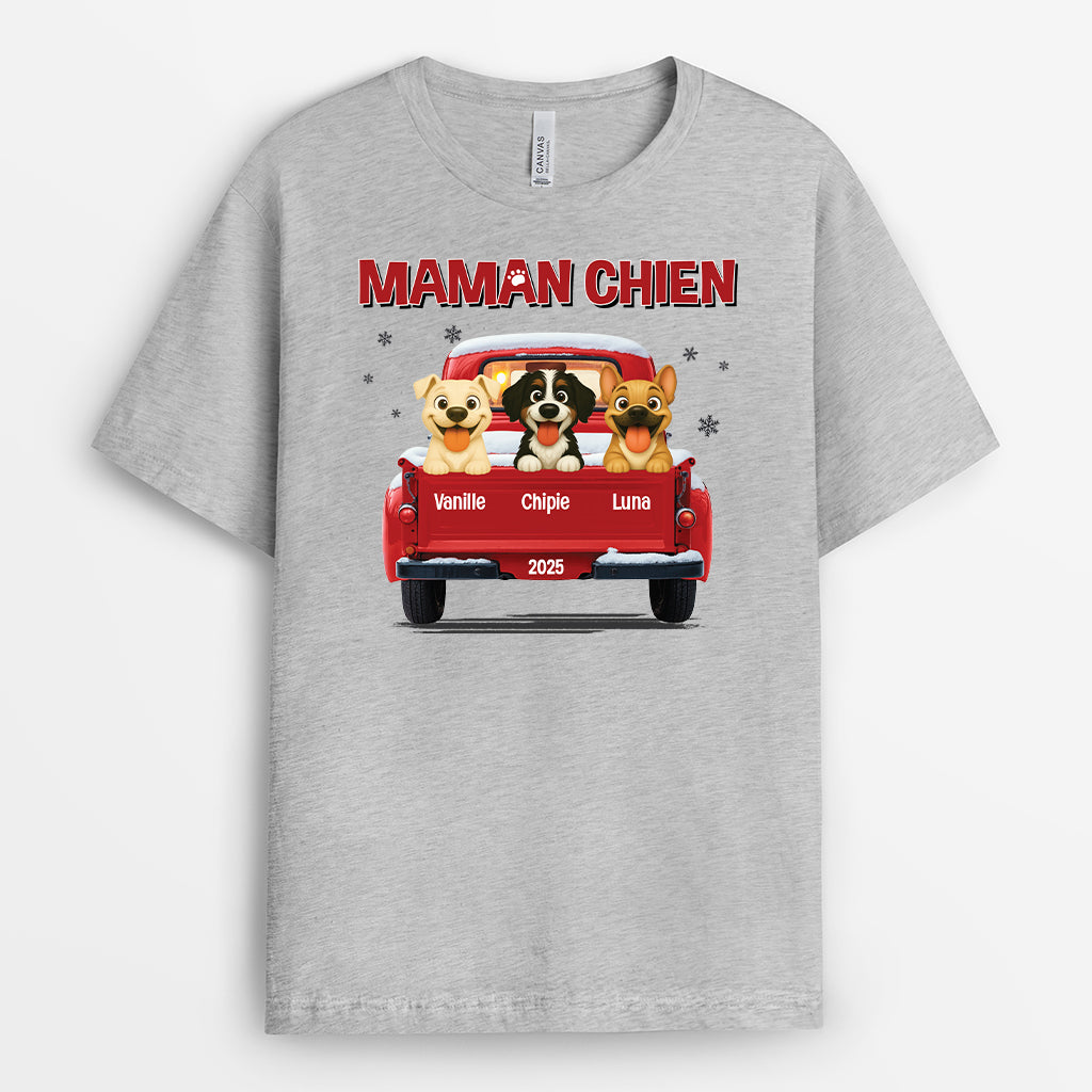 6368AFR2 t shirt personnalise papa chien avec voiture 6368a8qac