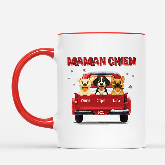 6368MFR2 mug personnalise papa chien avec voiture 6368m8qac