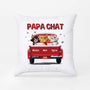 6368PFR1 coussin personnalise papa chat avec voiture 6368p8qad