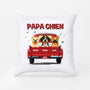 6368PFR1 coussin personnalise papa chien avec voiture 6368p8qac