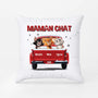 6368PFR2 coussin personnalise papa chat avec voiture 6368p8qad