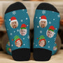 6369JFR2 chaussettes personnalisees avec photo boule de noel famille 6369jkvai