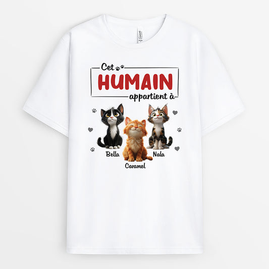 6370AFR1 t shirt noel personnalise avec chat cet humain appartient a 6370atlcd_1