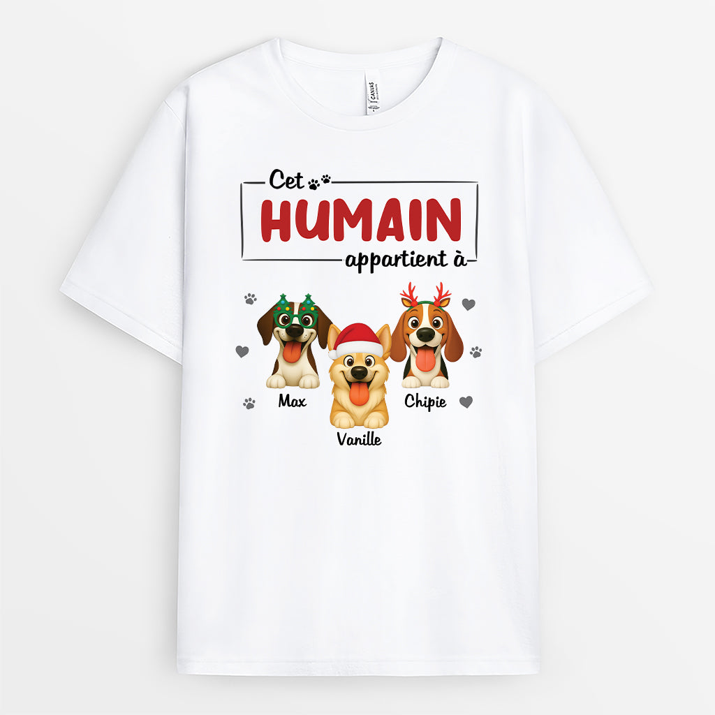 6370AFR1 t shirt noel personnalise avec chien cet humain appartient a 6370atlcc_1