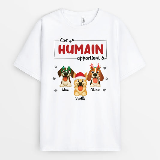 6370AFR1 t shirt noel personnalise avec chien cet humain appartient a 6370atlcc_1