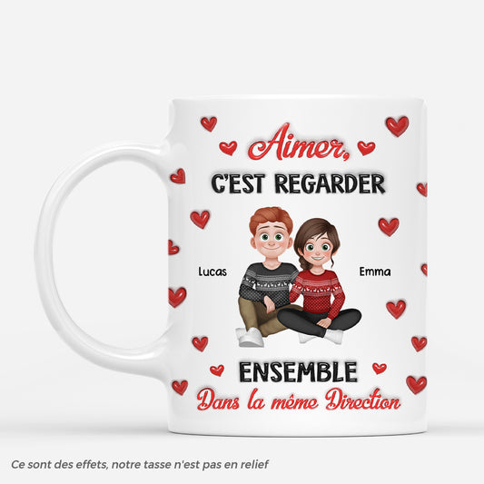 6373MFR1 effet dimpression 3d mug personnalise couple aimer c_est regarder ensemble 6373mtlag_1