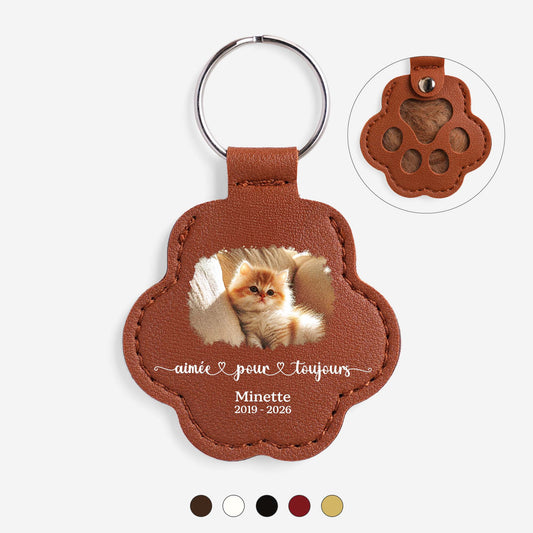 6378AFR1 porte cle poil animaux_ personnalise photo commemorative de chat chien aime pour toujours 6378aj8lmd