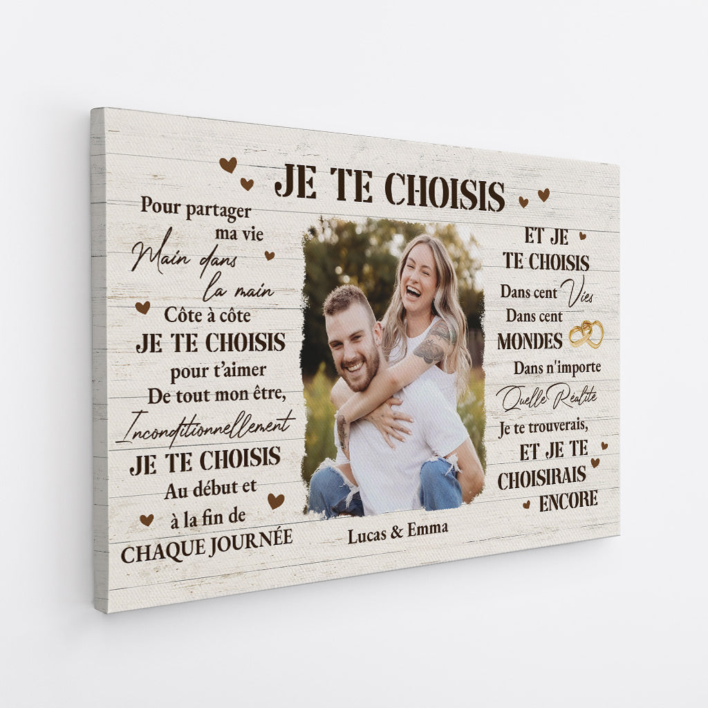 6386CFR2 toile personnalisee couple avec photo je te choisis 6386c8tag